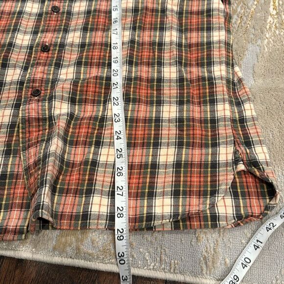Vintage  Polo Ralph Lauren Dark Orange Flannel Button-Down Shirt size L EuC - Picture 7 of 9